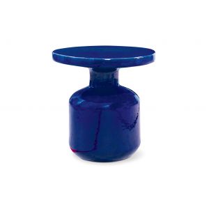 Ceramic Bottle Accent Table Navy Blue