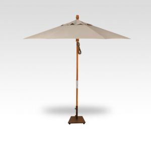 9' Wood Market Umbrella - Khaki