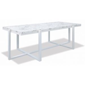 Rectangle Coffee Table with Honed Carrara Marble